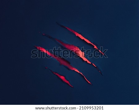 Tigers claw mark. Lunar New Year, 2022 The Year of the Water Tiger.  Happy Chinese New Year and good luck! Royalty-Free Stock Photo #2109953201