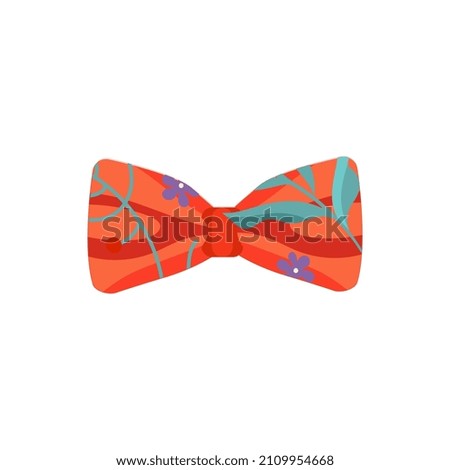 The bow tie is an elegant accessory with a  print. Vector illustration.