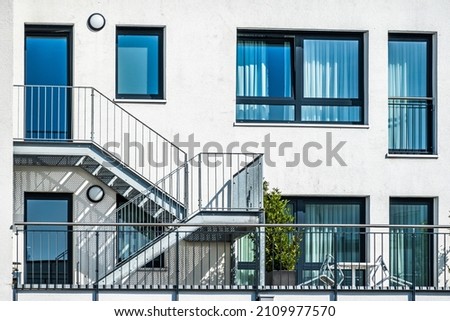 modern concrete plattenbau facade - photo