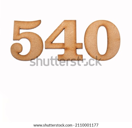 Number 540 - Piece of wood isolated on white background