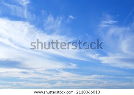 Cloudy and blue sky background. Vivid tone. The clear air makes you feel refreshed. Take pictures with a smartphone camera. Design for background, poster , weather and compose the article.