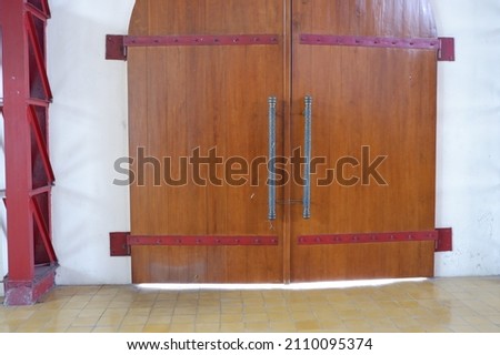 Wooden doors in the building