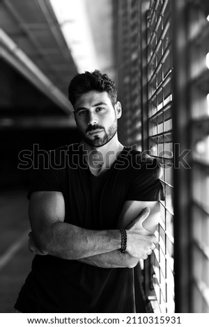 casual wear athletic man model Royalty-Free Stock Photo #2110315931