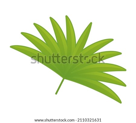 Cartoon scene with plant green leaf on white background illustration for the children