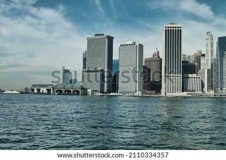 Modern skyscrapers of Downtown Manhattan.