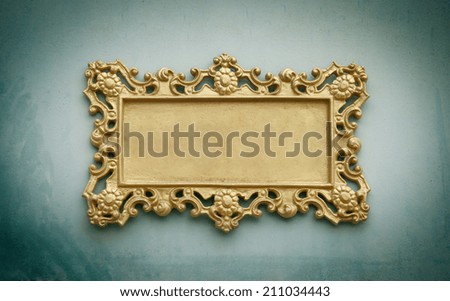 Metal sign plate with frame for your text Royalty-Free Stock Photo #211034443