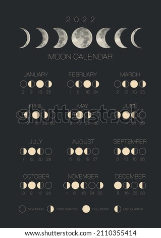 MOON-CALENDAR-2022 Stock Vector Images - Avopix.com