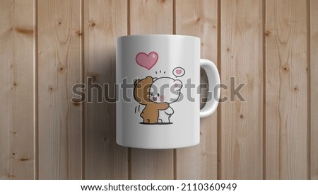 Couple cute bears in the mug for valentine