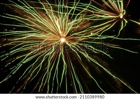 Explosive and colourful firework close-up. 