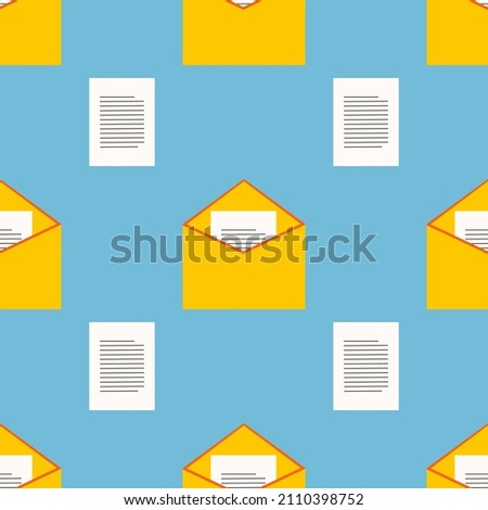 Envelope pattern on a light background for website design. Vector image for use in any type of design
