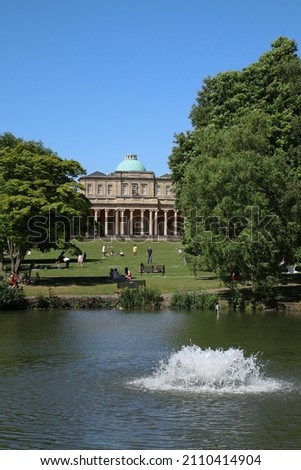 Pictures of the Pittville Pumprooms and the Neptune fountain in Regency Spa Cheltenham