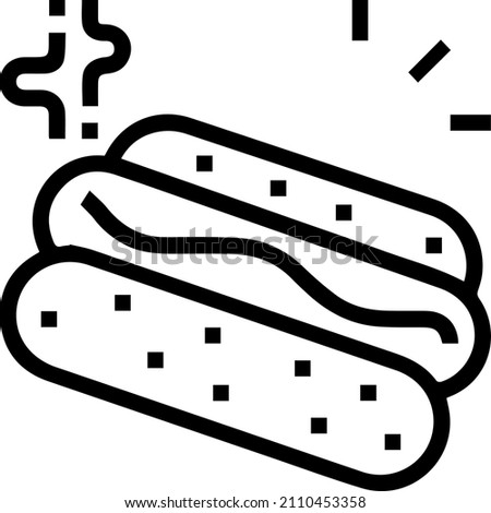 Hot Dog icon, out line vector icon Web icon simple thin line vector icon