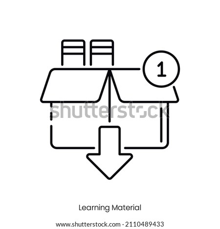learning material icon. Outline style icon design isolated on white background