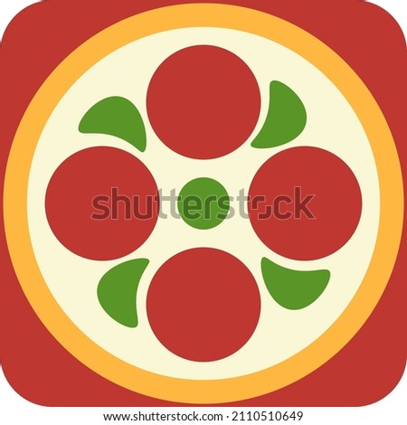Delicious pizza, illustration, vector on a white background.