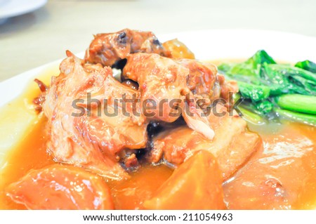 pork stew  with vegetable dish