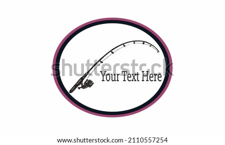 Fishing rod icon. Side view. Wooden rod. Vector flat graphic illustration. The isolated object on a white background. Isolate.
