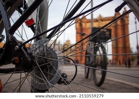 bicycle wheel in the street
Detail ofbicycle wheel in front of a building in Barcelona, Spain Royalty-Free Stock Photo #2110559279