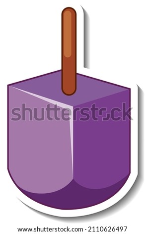 Purple ice cream stick cartoon sticker illustration