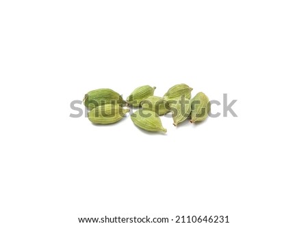 Cardamom pods isolated on white background, selective Focus Royalty-Free Stock Photo #2110646231