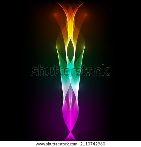 Vector abstract light lines on black background