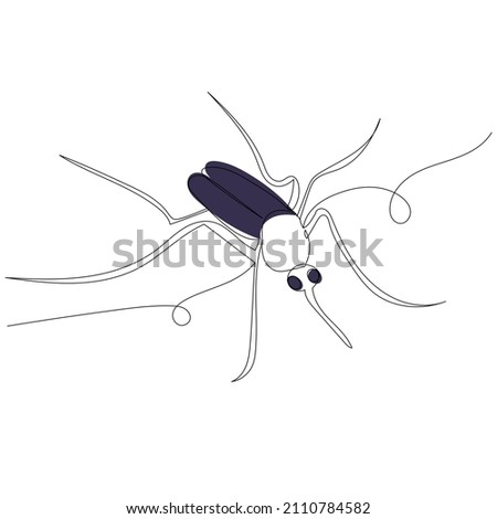 mosquito continuous line drawing ,vector, isolated