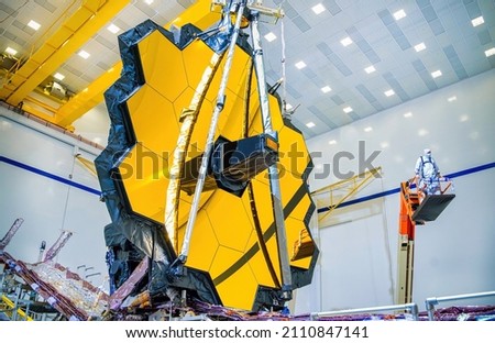 The James Webb Telescope. Space Observatory for the Study of the Universe and exploration of deep space. Elements of this image furnished by NASA Royalty-Free Stock Photo #2110847141
