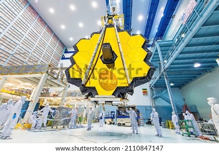 The James Webb Telescope. Space Observatory for the Study of the Universe and exploration of deep space. Elements of this image furnished by NASA Royalty-Free Stock Photo #2110847147