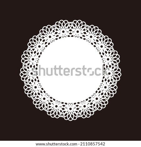 It is a frame illustration (monochrome) of white lace.Vector data that is easy to edit.
