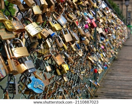 Love padlocks bridge in Paris