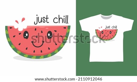 Cute watermelon tee designs concept