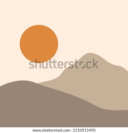 vector design, mountain scenery illustration