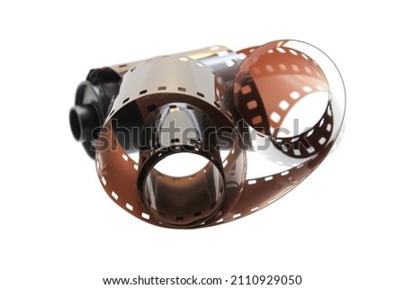 photo film rolled up isolated