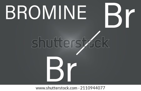 Elemental bromine, Br2, molecule. Skeletal formula. Royalty-Free Stock Photo #2110944077