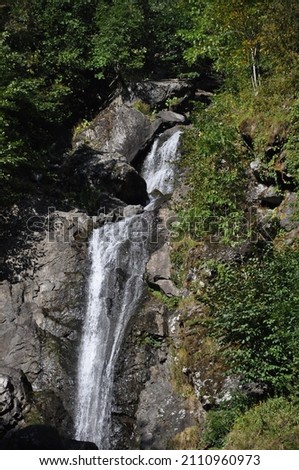 Waterfall in Abkhazia. The mountains. Natural landscape. Abkhazia