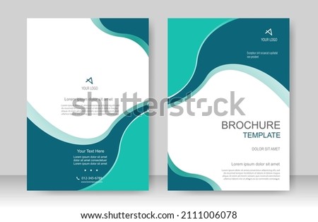 Template vector modern design for cover book, Brochure, Magazine, Annual Report, Flyer, Poster, Infographic. with concept curve blue turquoise color size A4
