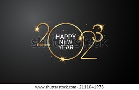 2023 Happy New Year Background Design. Greeting Card, Banner, Poster. Vector Illustration. Royalty-Free Stock Photo #2111041973