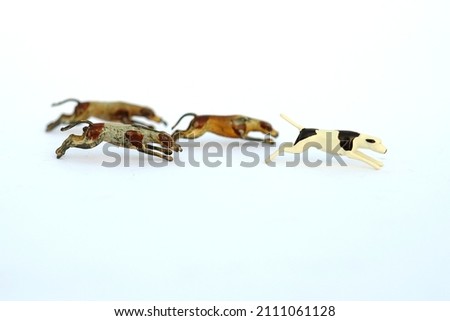 Lead soldiers figurines. Dogs hunting Royalty-Free Stock Photo #2111061128