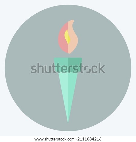 Flame Icon in trendy flat style isolated on soft blue background