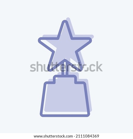 Award Icon in trendy two tone style isolated on soft blue background