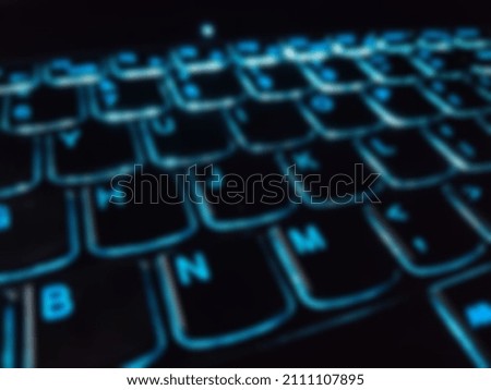 Blur background of keyboard backlit