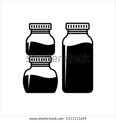Glass Jar Icon, Cylindrical Container Icon, Vector Art Illustration