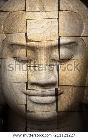 "The sculpture of Buddha". Creative concept of inspiration from Cambodia