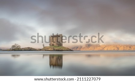Castle Stalker near Glencoe and Oban in the Scottish Highlands. 