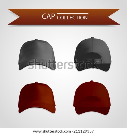 Baseball cap set, vector eps10 illustration