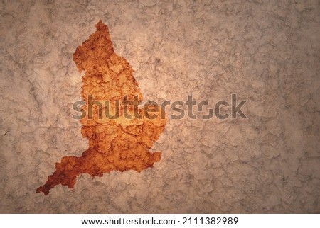 map of england on a old ancient vintage crack paper background