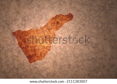 map of tenerife on a old ancient vintage crack paper background