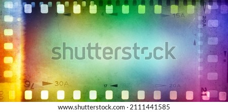 Colorful film negative frames background