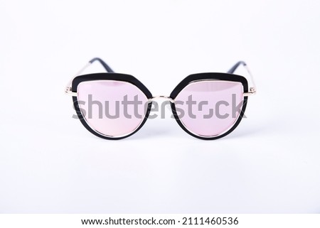 Eyeglasses on white background with copyspace	
