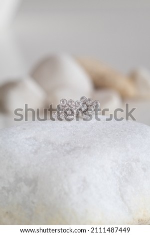Close up picture of silver plated earrings with natural lighting on a blurry background