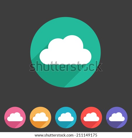 Cloud flat shape icon, set, collection